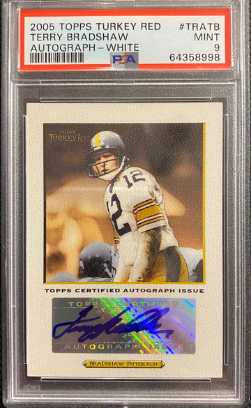 2005 Topps Turkey Red #TRATB Autograph White Terry Bradshaw PSA9 #25/25