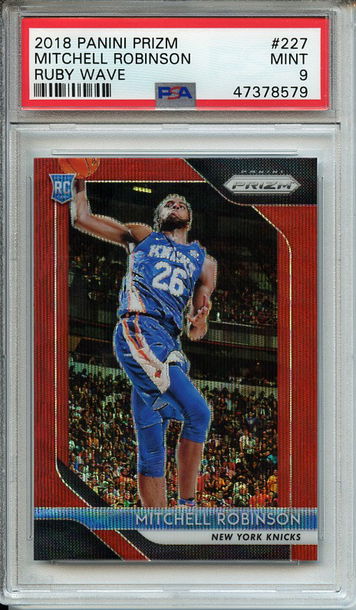 Mitchell Robinson 2018-19 Panini Prizm #227 Ruby Wave PSA 9 Mint Rookie RC! 8579