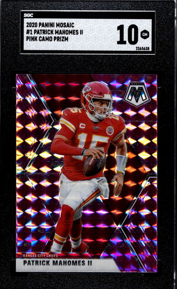 2020 Panini Mosaic Patrick Mahomes 1 Pink Camo Prizm