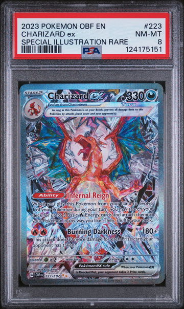2023 Pokemon Scarlet and Violet Obsidian Flames Special Illustration Rare Charizard Ex #223 PSA 8
