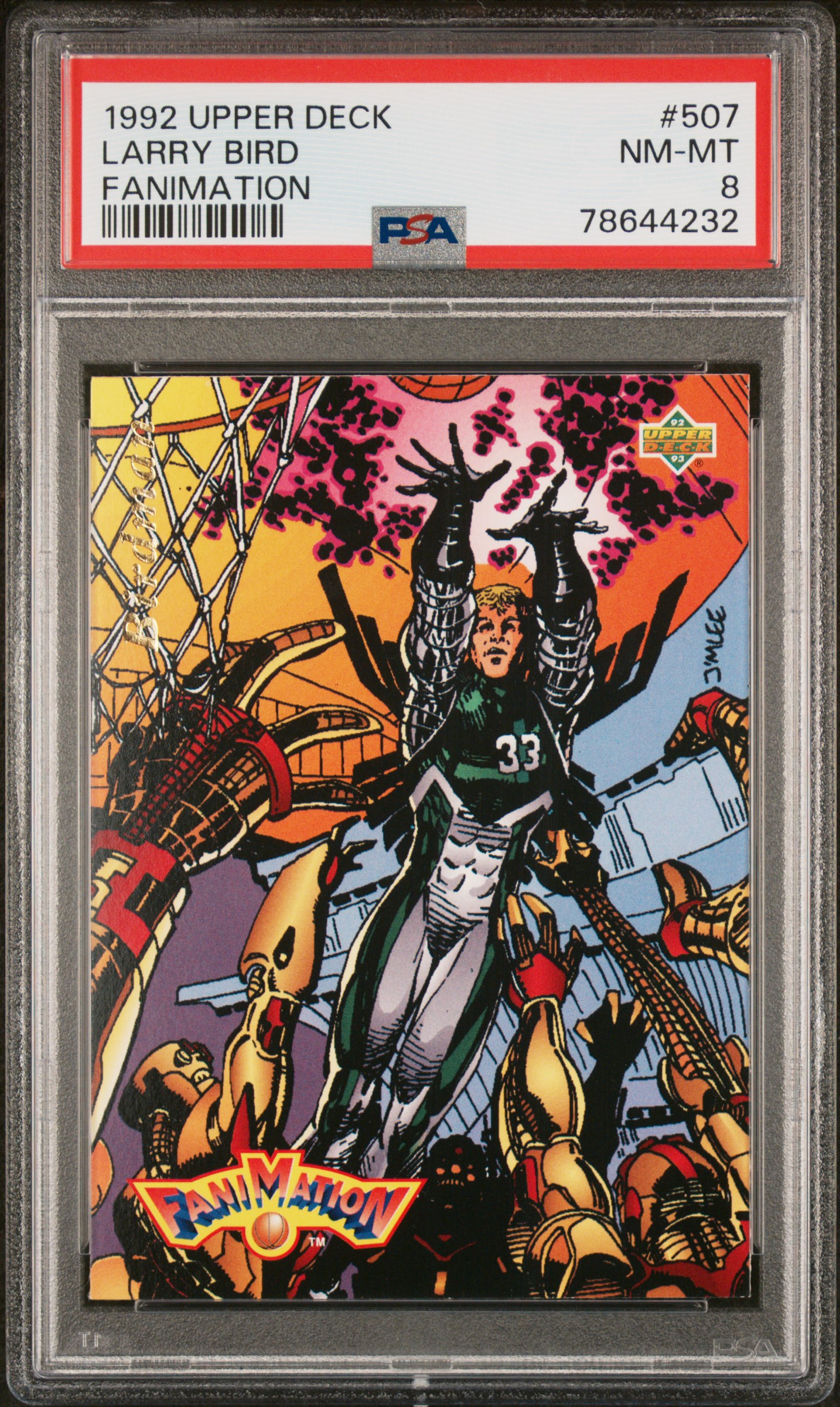 1992 Upper Deck Larry Bird #507 Fanimation PSA 8