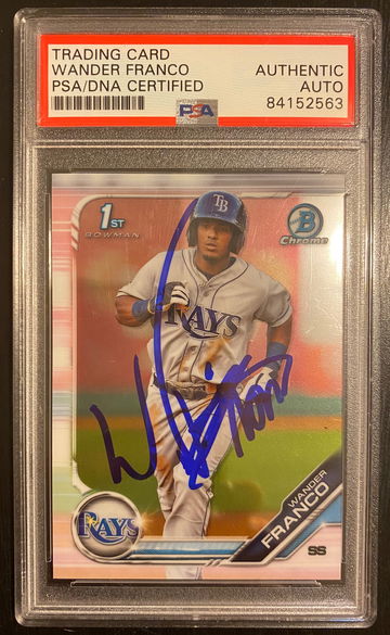 2019 Bowman Chrome Trading Card Auto WANDER FRANCO - PSA DNA Certified
