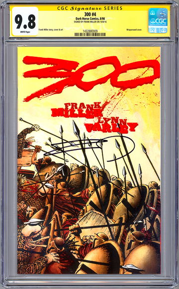 THE 300 #4 CGC-SS 9.8 SIGNED FRANK MILLER STORY COVER & ART WRAPAROUND CVR 1998