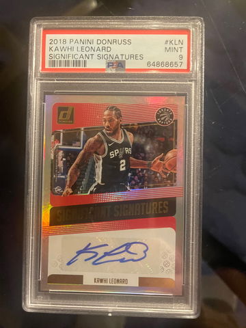 2018 Kawhi Leonard Donruss Auto PSA 9 Spurs Clippers