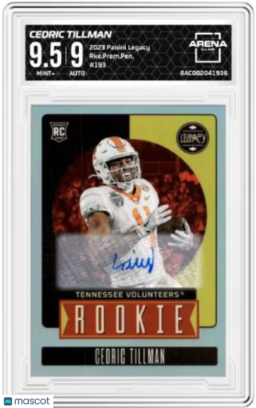 2023 Panini Legacy Cedric Tillman #193 Rookie Prem Pen Auto Arena Club 9.5 Auto 9