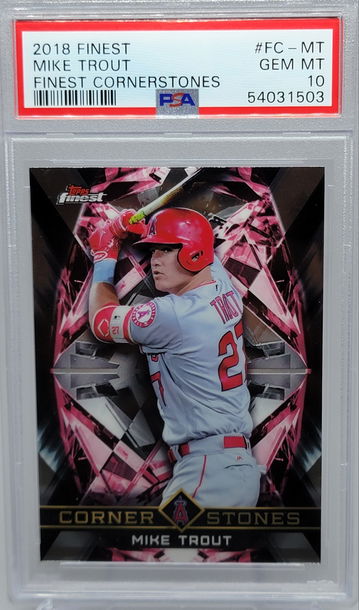 2018 FINEST #FC-MT MIKE TROUT FINEST CORNERSTONES PSA 10