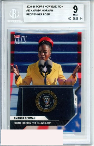2020-21 TOPPS NOW ELECTION AMANDA GORMAN #20 RECITES HER POEM BGS 9 MINT
