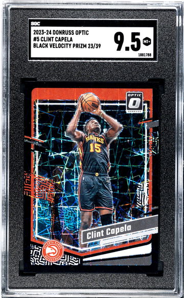 2023-24 Donruss Optic #5 Clint Capela Black Velocity Prizm /39 SGC 9.5
