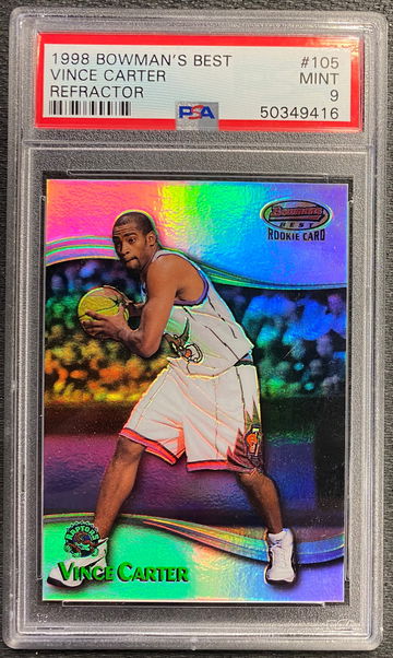 1998 Bowman’s Best Refractor /400 Vince Carte Rookie PSA 9