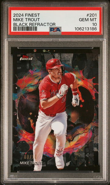 2024 Topps Finest Black Refractor Mike Trout #201 /10 PSA 10