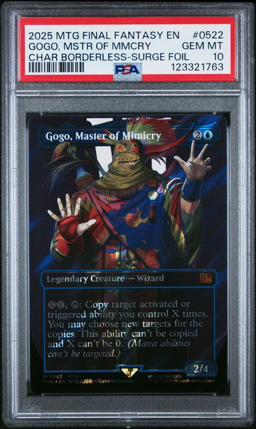 2025 Magic the Gathering Final Fantasy Character Borderless-Surge Foil Gogo Master of Mimicry #0522 PSA 10