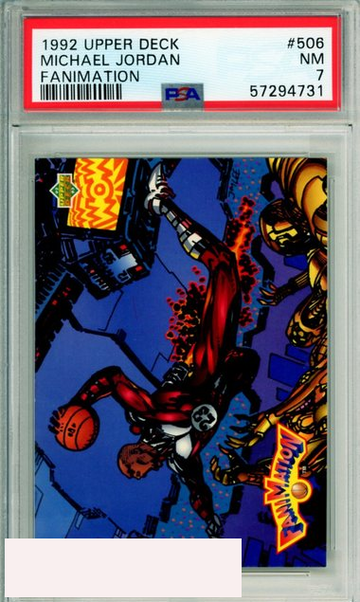 1992 UPPER DECK FANIMATION MICHAEL JORDAN #506 HOF CHICAGO BULLS PSA NM 7