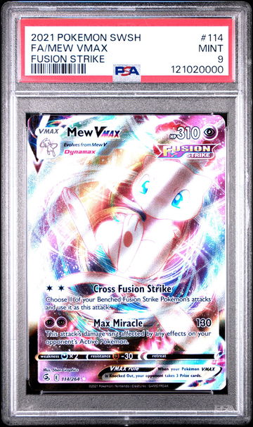 2021 Pokemon Sword and Shield Fusion Strike Mew Vmax #114 PSA 9