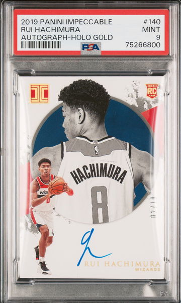 2019 Panini Impeccable Basketball Rui Hachimura RC Rookie auto GOLD /10 LA Lakers Psa 9 pop 1