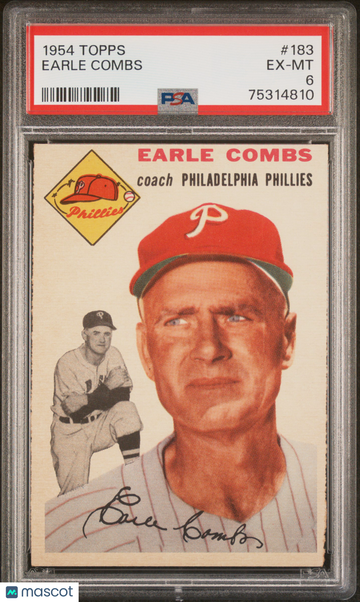 1954 Topps Earle Combs #183 PSA 6