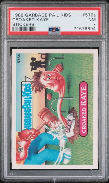 1988 GARBAGE PAIL KIDS GPK #576A CROAKED KAYE PSA 7