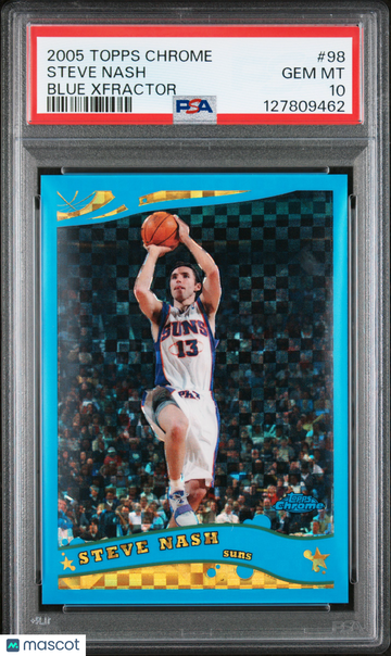 2005 Topps Chrome Steve Nash #98 Blue Xfractor PSA 10
