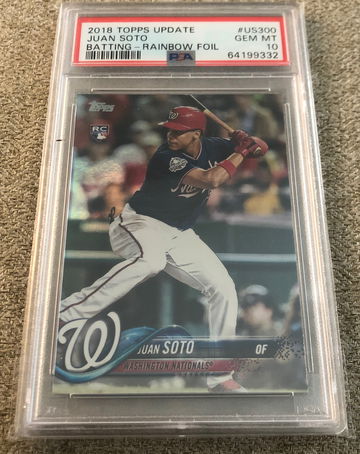 2018 Topps Update Juan Soto Batting Rainbow Foil PSA 10