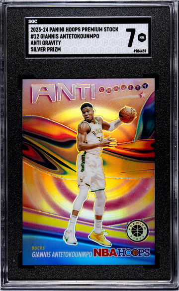 2023 Panini Hoops Anti Gravity Silver Prizm Giannis Antetokounmpo #12 SGC 7