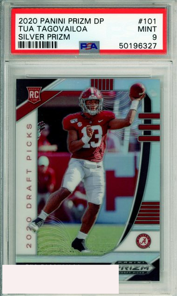 2020 PANINI PRIZM DRAFT PICKS TUA TAGOVAILOA #101 SILVER PRIZM ROOKIE PSA 9 MINT