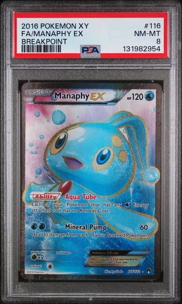 2016 Pokemon XY Breakpoint Manaphy Ex #116 PSA 8