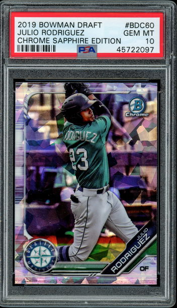 2019 Bowman Draft Chrome Sapphire Julio Rodriguez PSA 10 Gem Mint