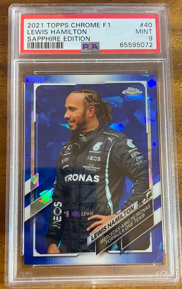 2021 TOPPS CHROME F1 SAPPHIRE LEWIS HAMILTON #40 PSA 9 MINT
