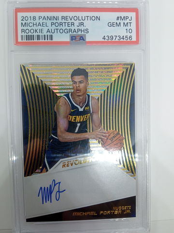 2018-19 Panini Revolution Michael Porter Jr. Rookie Auto Nuggets RC PSA GEM MT10