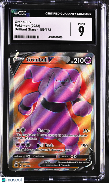 2022 Pokémon Brilliant Stars Granbull V Ultra Rare CGC 9 #159/172