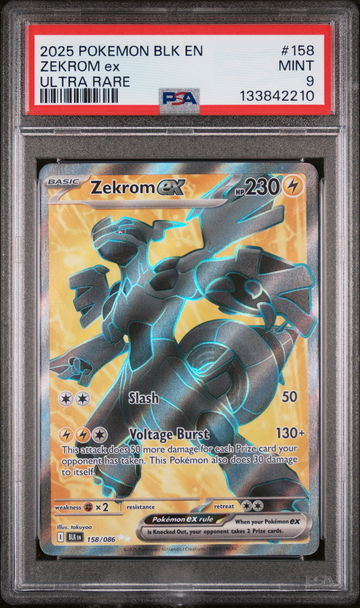 2025 Pokemon Scarlet and Violet Black Bolt Ultra Rare Zekrom Ex #158 /86 PSA 9