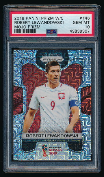 2018 Prizm World Cup Robert Lewandowski Mojo Prizms PSA 10