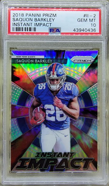 2018 Prizm Saquon Barkley #II-2 instant impact PSA 10 Gem mint