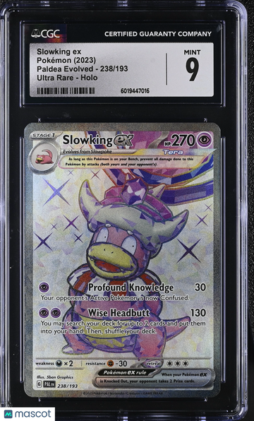 2023 Pokémon Paldea Evolved Slowking ex Ultra Rare CGC 9 #238/193