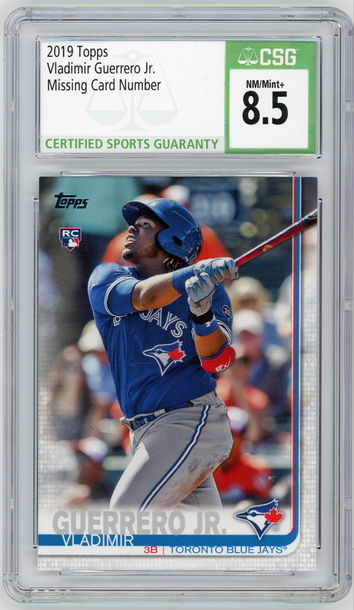 VLADIMIR GUERRERO JR 2019 Topps Update Rc NNO Missing Card Number CSG 8.5