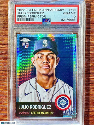 2020 Topps Chrome Platinum Anniversary Julio Rodriguez Prism Refractor PSA 10 RC