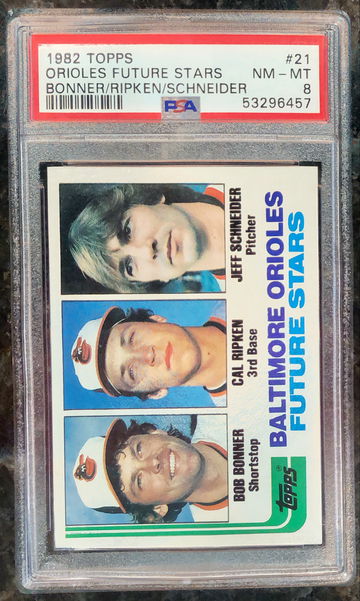 1982 TOPPS ORIOLES FUTURE STARS CAL RIPKEN JR ROOKIE CARD RC PSA 8 NM - MT