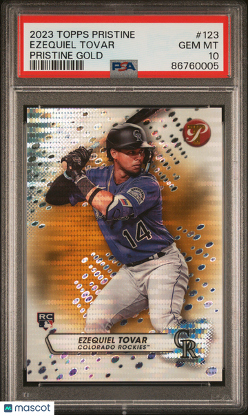 2023 Topps Pristine Ezequiel Tovar Pristine Gold Refractor /50 Rookie PSA 10