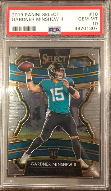 2019 Panini Select #10 Gardner Minshew RC Rookie Concourse PSA 10 Gem Mint Jags