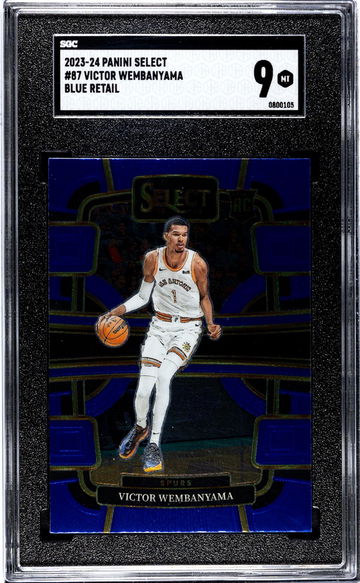 2023-24 Panini Select #87 Victor Wembanyama Blue SGC 9