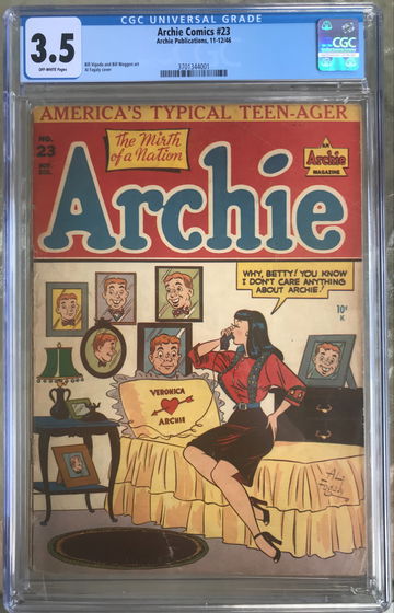 Archie Comics #23 (1946) CGC 3.5 -- Al Fagaly Veronica "shrine" cover; Vigoda