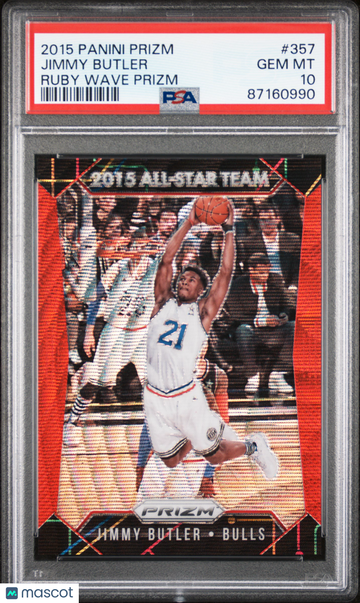 Jimmy Butler 2015 Panini Prizm Ruby Wave Prizm #357 Miami Heat - POP 1 - PSA 10
