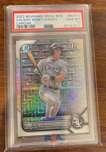 2022 Bowman Mega Box #BCP-71 Colson Montgomery Mojo Refractor PSA 10 gem mint
