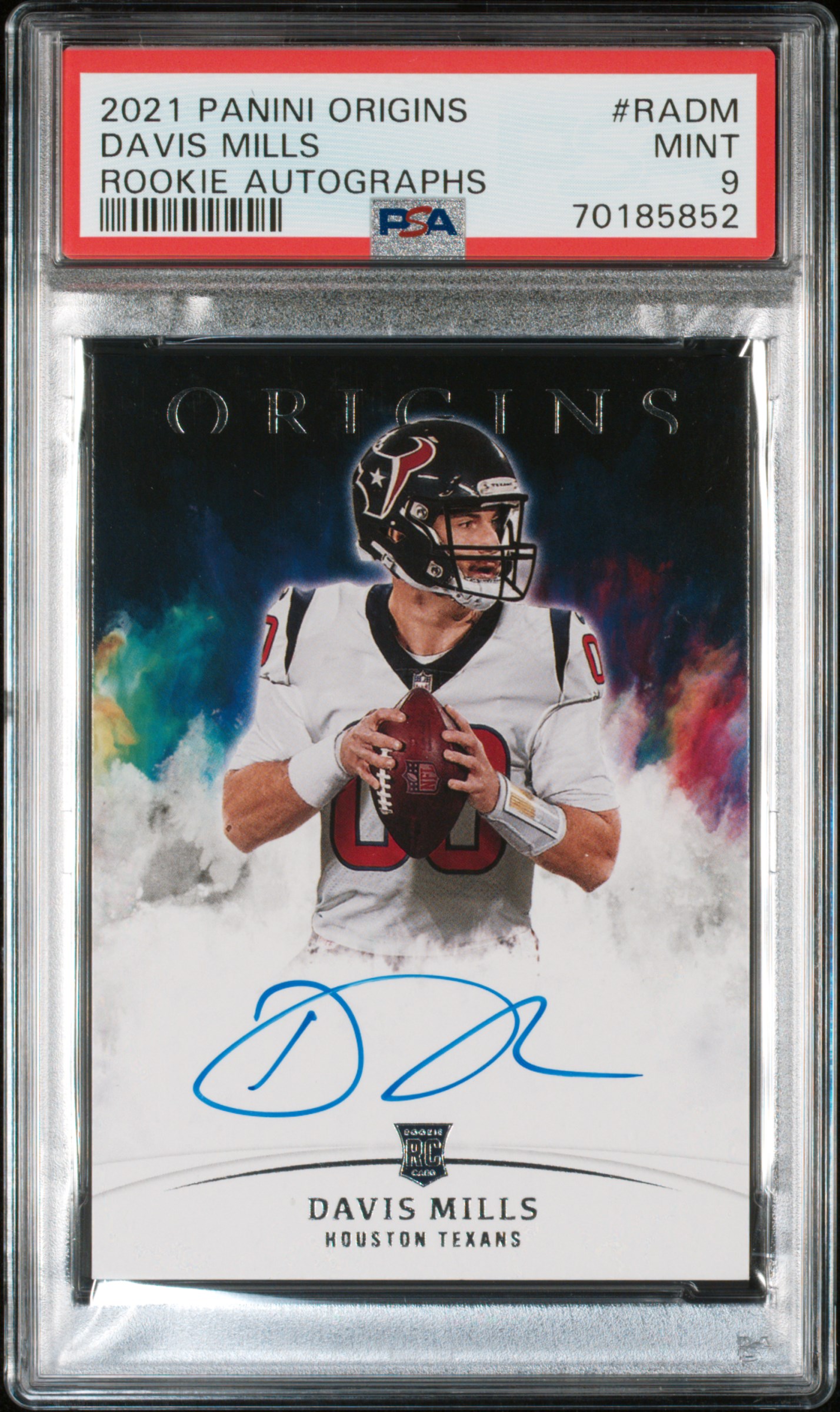 2021 Origins Rookie Autographs  Davis Mills - PSA 9