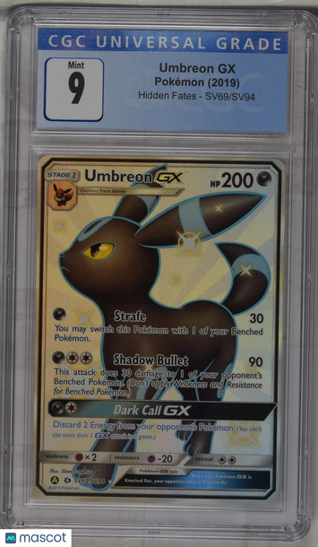Hidden Fates Umbreon GX CGC 9 #SV69/SV94