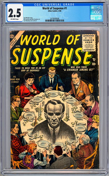 WORLD OF SUSPENSE #1 CGC 2.5 ATLAS GOLDEN AGE HORROR EVERETT & DRUCKER ART 1956