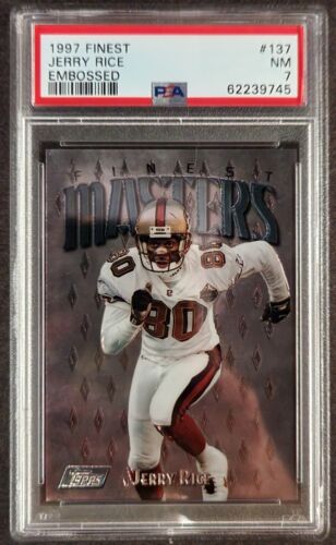 1997 Topps Finest Embossed Masters #137 Jerry Rice PSA 7 NM SP HOF San Fran 49er