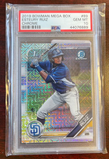 2019 Bowman 1st Chrome Mega Refractor Esteury Ruiz PSA 10!!