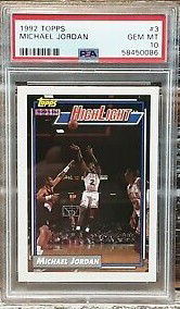1992 Topps Highlight 3 Michael Jordan Chicago Bulls PSA 10 Gem Mint