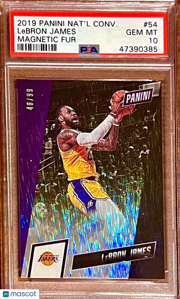 /99 POP 6 PSA 10 LeBron James 2019 Panini National Convention Magnetic Fur Holo