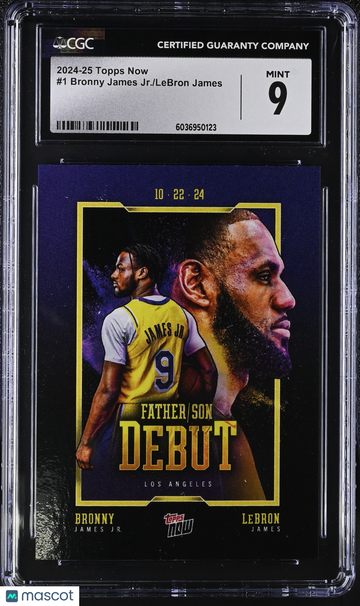 2024-25 Topps Now Bronny James Jr./LeBron James #1 CGC 9